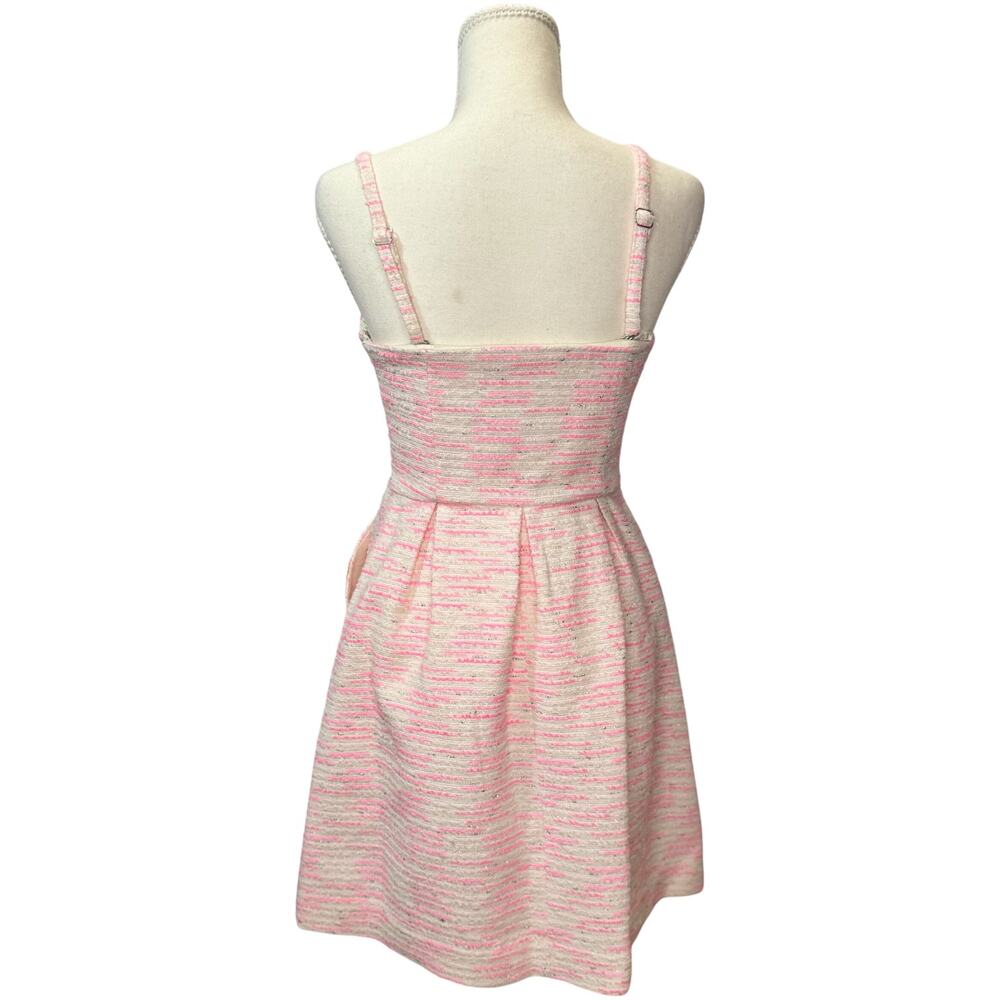 Anthropologie Moulinette Soeurs Pink Tweed Dress Women’s 0 Barbiecore Coquette - Picture 6 of 16